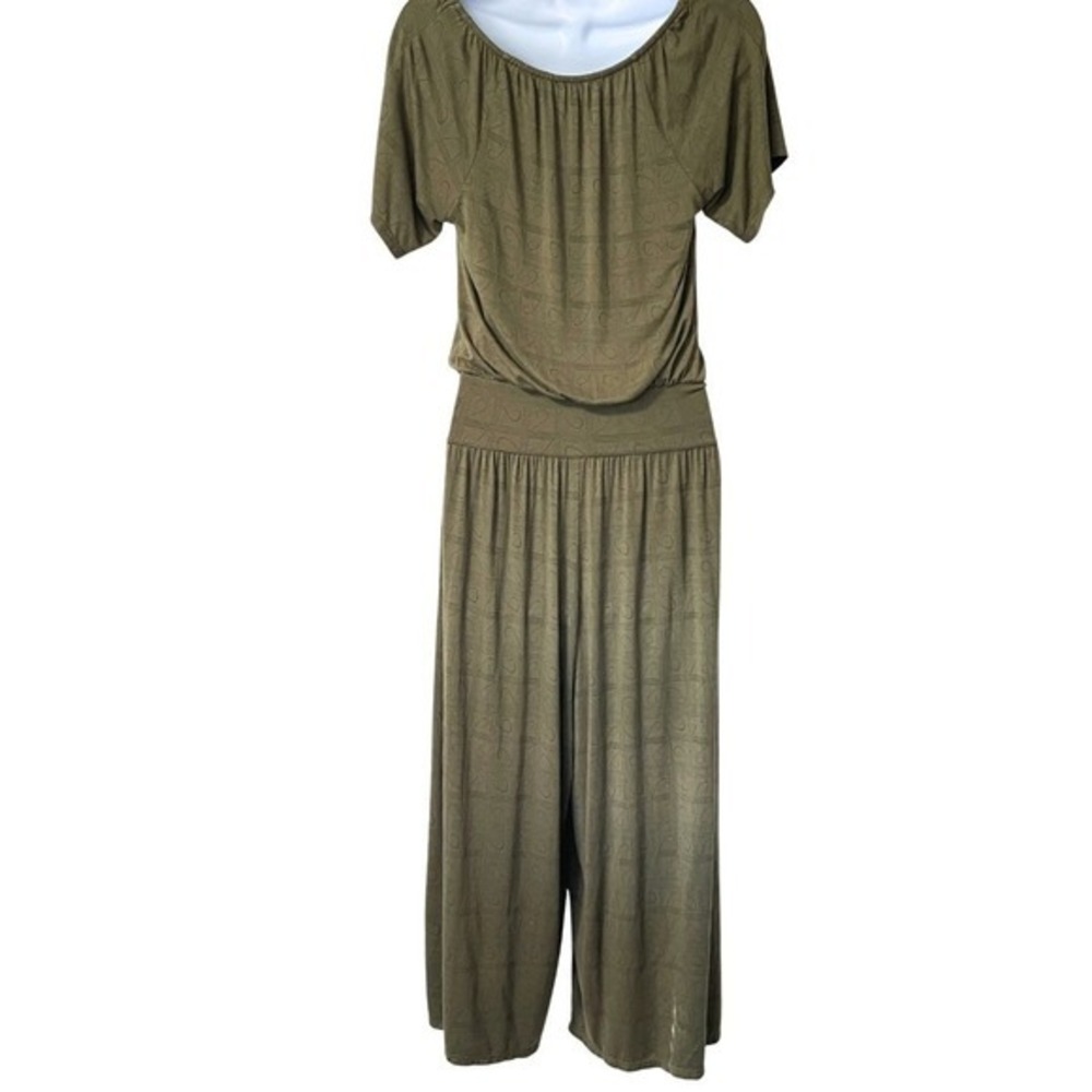 Sundance Jumpsuit Womens XS Green Felicity Cropped Wide Leg Boho Culotte Stretch - Picture 5 of 13